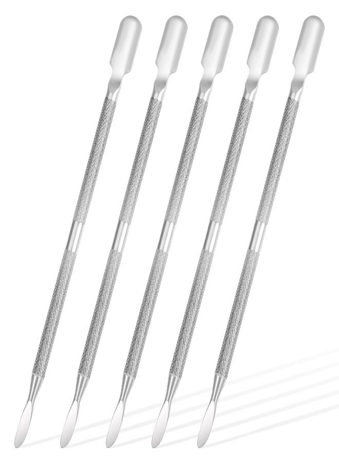 APLZGMG 5 Pcs Dual-Sided Cuticle Pusher Set, Professional Stainless Steel Nail Care Tools for Manicure & Pedicure, Cuticle Pusher Tool for Salon & Home Manicure, Professional Cuticles Pushers - Image 1